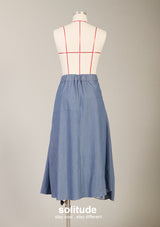 3D Cut Light Denim Skirt