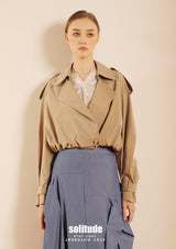 3D Cut Light Denim Skirt