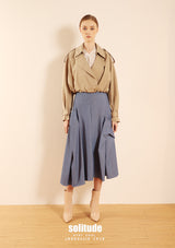 3D Cut Light Denim Skirt