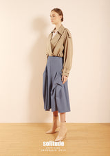 3D Cut Light Denim Skirt