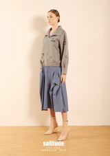 Charcoal Embroidered Zip Up Jacket