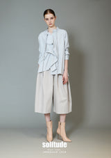 Blue Striped Shirt With Drawstring Details