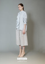 Blue Striped Shirt With Drawstring Details