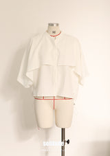 White Cloak Cut Blouse