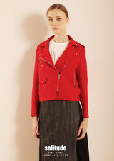 Denim Mixed Fabric Pleated Skirt