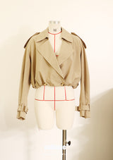 Khaki Cropped Woven Jacket