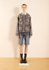 Raw Edge Tweed Jacket