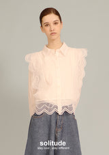 White Lace Trimmed Shirt