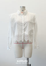 White Lace Trimmed Shirt