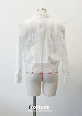 White Lace Trimmed Shirt