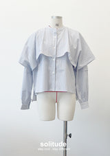 Blue Dowble Layer Striped Shirt