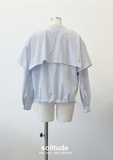 Blue Dowble Layer Striped Shirt