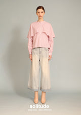 Red Dowble Layer Striped Shirt