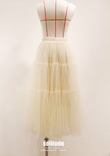 Beige Bling Bling Gauze Skirt