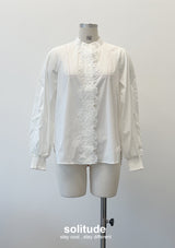 Lace Trimmed Long Sleeves Shirt