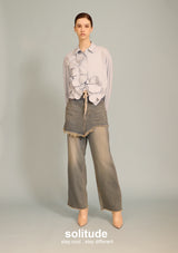 Blue Flower Patches Long Sleeves Shirt