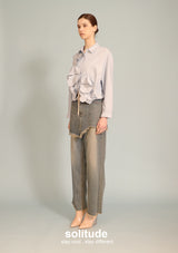 Blue Flower Patches Long Sleeves Shirt