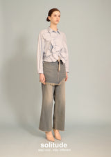 Blue Flower Patches Long Sleeves Shirt