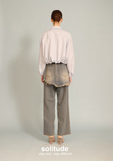 Blue Flower Patches Long Sleeves Shirt