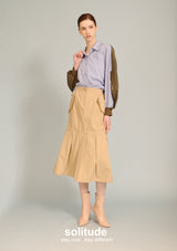 Green Striped Mixed Fabric Shirt