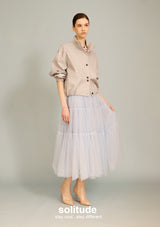 Powder Blue Faux Leather Jacket