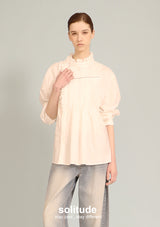 White Zip Up Trimmed Top