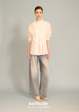 White Zip Up Trimmed Top