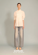 White Zip Up Trimmed Top