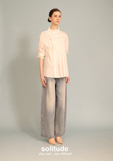 White Zip Up Trimmed Top