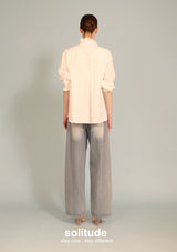 White Zip Up Trimmed Top