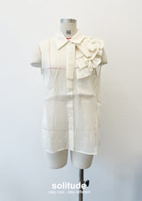 Off-white Ruffles Trimmed Sleeveless Shirt