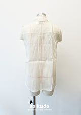 Off-white Ruffles Trimmed Sleeveless Shirt