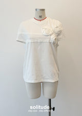 White Flowers Patches Top