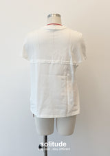 White Flowers Patches Top