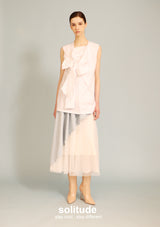 White Big Bow Sleeveless Top