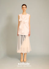 White Big Bow Sleeveless Top