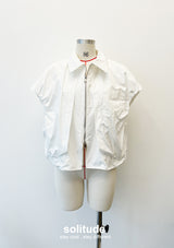 White Bubble Zip Up Top