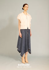 White Bubble Zip Up Top