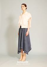 White Bubble Zip Up Top