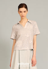 Satin Collar Powder Blue Top