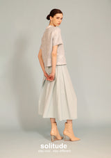 Satin Collar Powder Blue Top