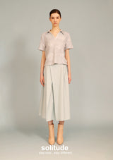 Satin Collar Powder Blue Top