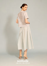 Satin Collar Powder Blue Top