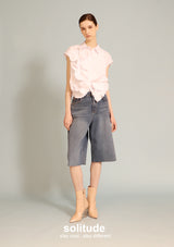 White Flower Patches Sleeveless Shirt