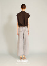 Black Flower Patches Sleeveless Shirt