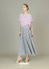 Purple V-neck Woven Top