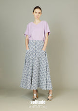 Purple V-neck Woven Top