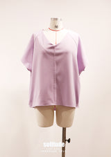 Purple V-neck Woven Top