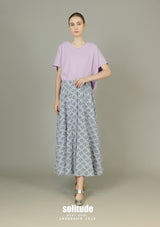 Purple V-neck Woven Top