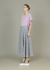 Purple V-neck Woven Top